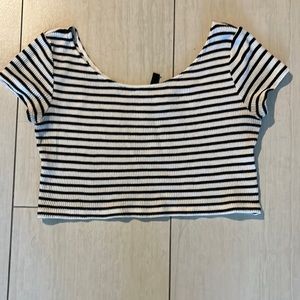 Black and White Stripped H&M Crop Top